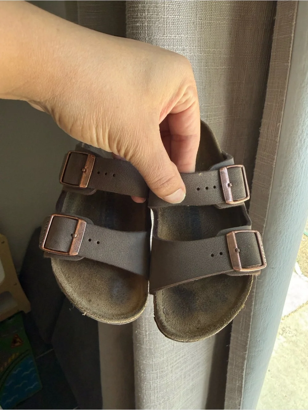 Birkenstock Arizona KIDS Suede Double-Buckle Sandal - Brown